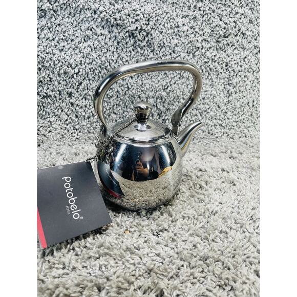 Potobelo Italia Stainless Steel Kettle Teapot 1 Qt Authentic Kitchen Gadget New - Picture 8 of 10
